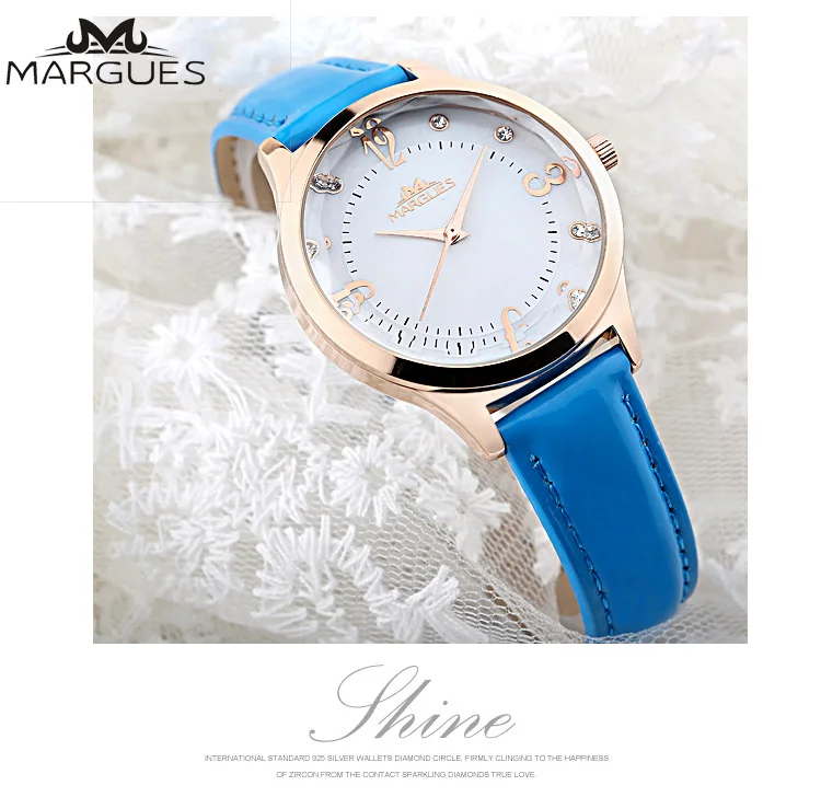 Women Watches MARGUES brand Quartz watch for lady Diamond time personality scale fashion watch casual leather strap clock 041 Women Watches MARGUES brand Quartz watch for lady Diamond time personality scale fashion watch casual leather strap clock 041