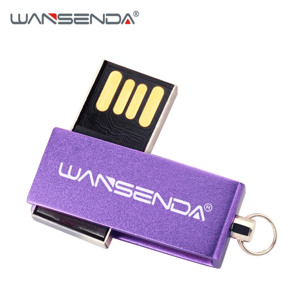 Вращающийся USB флеш-накопитель WANSENDA, водонепроницаемый флеш-накопитель, 4 ГБ, 8 ГБ, 16 ГБ, 32 ГБ, 64 ГБ, флешка, флеш-накопитель с цепочкой