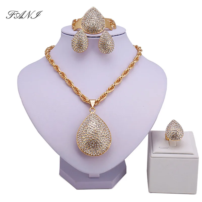 

Nigerian Wedding African Beads Jewelry Sets Fashion Dubai Gold Color Jewelry Set Wholesale Costume Design