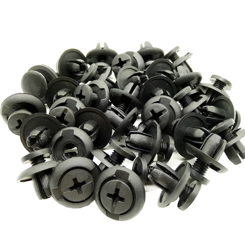 50 Pcs Bumper Fender Fastener Rivet Push-Type Retainer Clip 20x9x8mm For Nissan