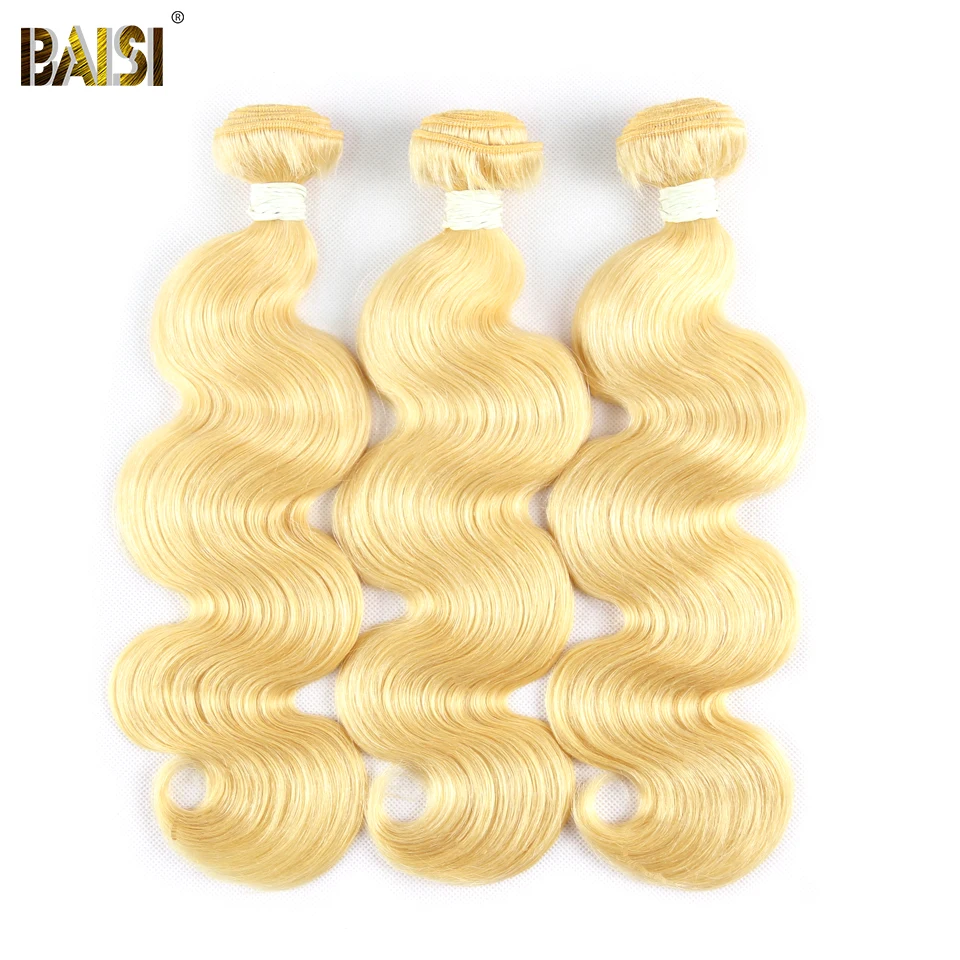 

BAISI Hair Brazilian Body Wave Hair Extensions 613 Blonde Hair Weave 3 Bundles 100% Virgin Human Hair