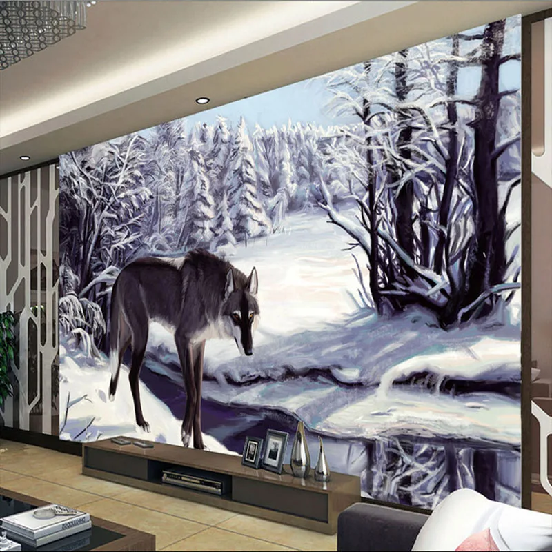 

beibehang 3D stereoscopic snow mural Chinese living room TV sofa background papel de parede para quarto em 3d wall papers mural