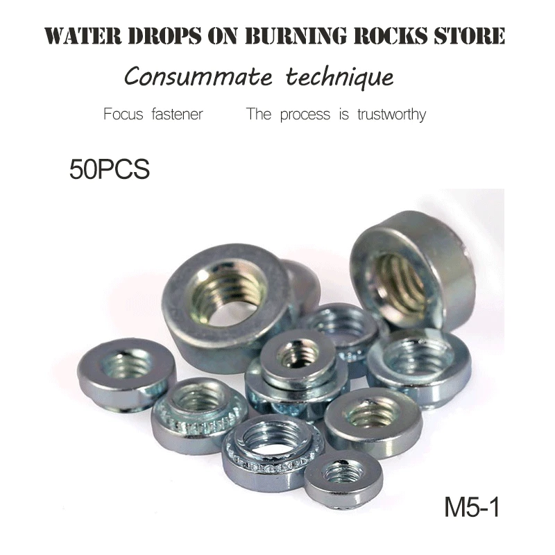 Nuts 10pcs//lot M5-2 M5 Press nut clinching Nut Steel zinc Plated Rivet Nuts Inserting self clinching Nuts