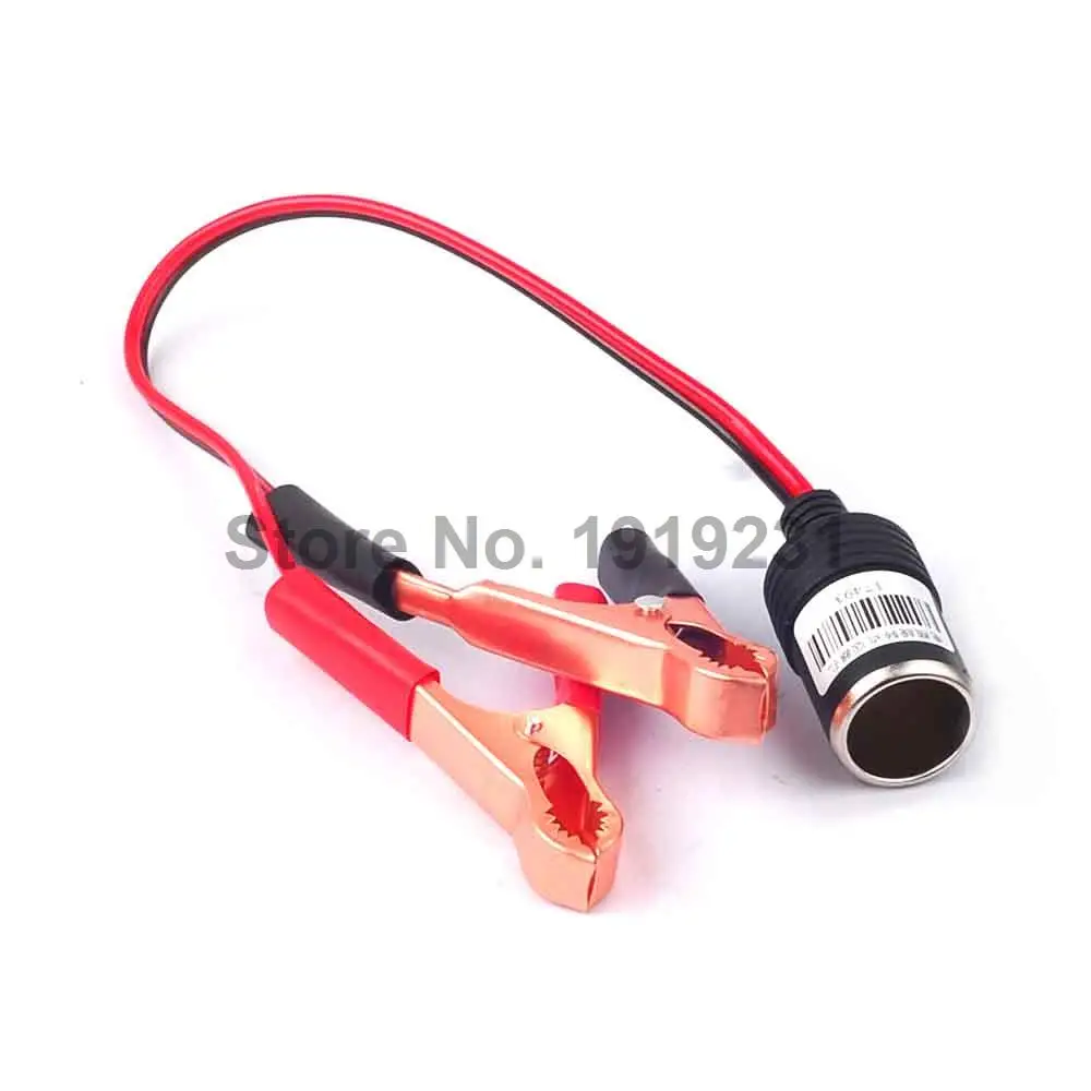 

1SET Alligator Clips Car Battery Line Turn Cigarette Lighter Socket Holes Crocodile Clip Power Cable Inflator Pump Battery Wires