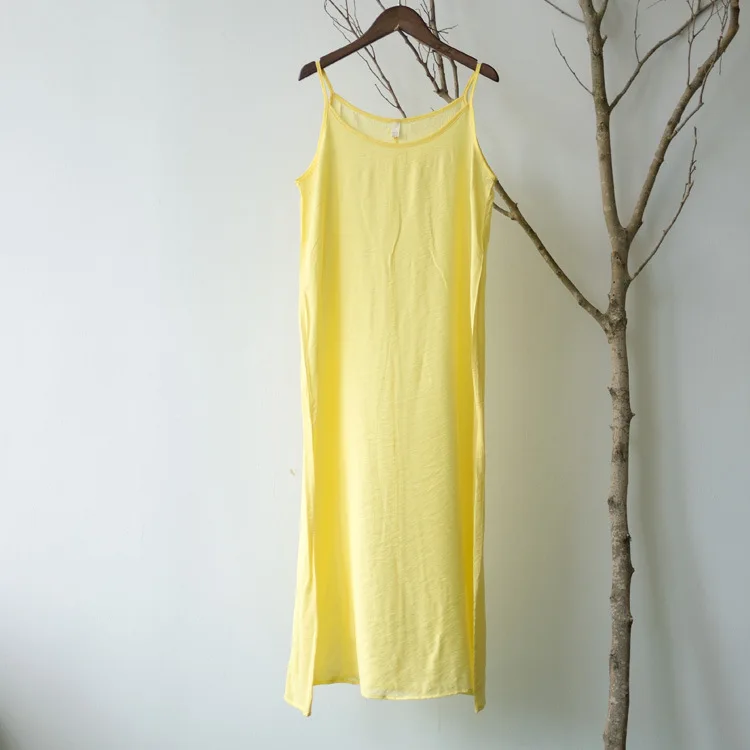 Женское повседневное однотонное Облегающая майка-платье, Дамское Staphetti платье на бретелях, женское летнее платье - Цвет: Цвет: желтый