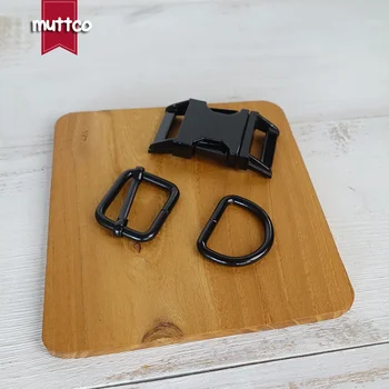 

20sets/lot (metal buckle+adjust buckle+D ring/set)DIY Dog Collar sewing accessories 25mm black Environmental plated metal buckle
