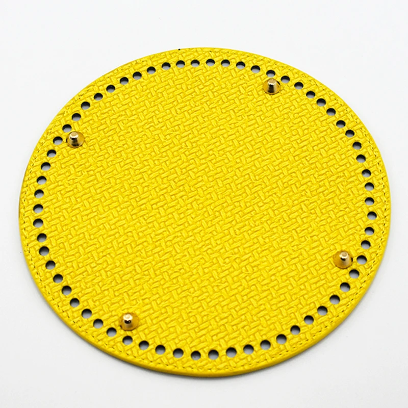 19cm Circle Bottom for Knitting Bag Bottom with Holes Braided PU Leather Accessories for Shoulder Bag Handmade DIY Part KZBT024