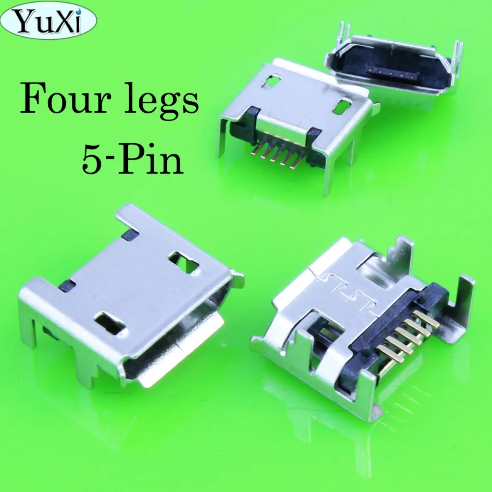 

YuXi 15pcs/lot MiniUSB Micro USB-5P 4feet Female Connector For Mobile Phone Micro USB Jack Connector 5P Charging Socket DIP