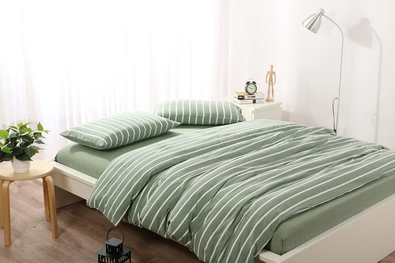 Buy Japanese Brief Style Solid Color Bedding Sets 4 Pieces Solid Cotton Quilt