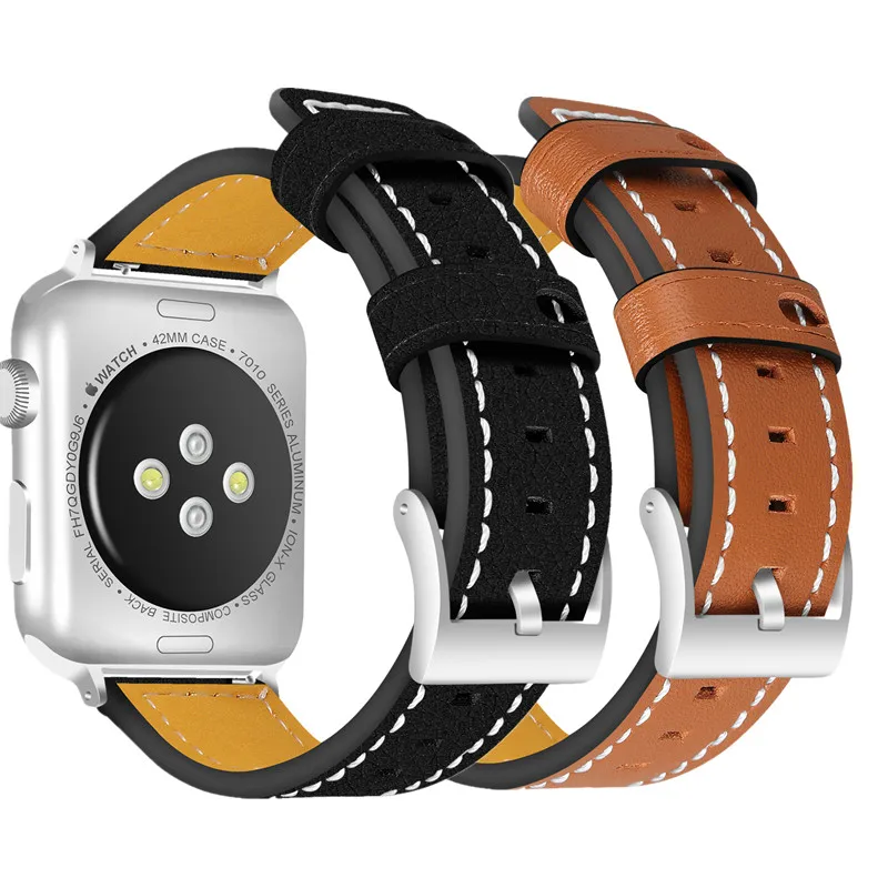 

ASHEI Leather Band for Apple Watch 38mm 42mm Watchbands Replacement Bracelet Wirstband Strap for iWatch Series 3/2/1 watchbelt