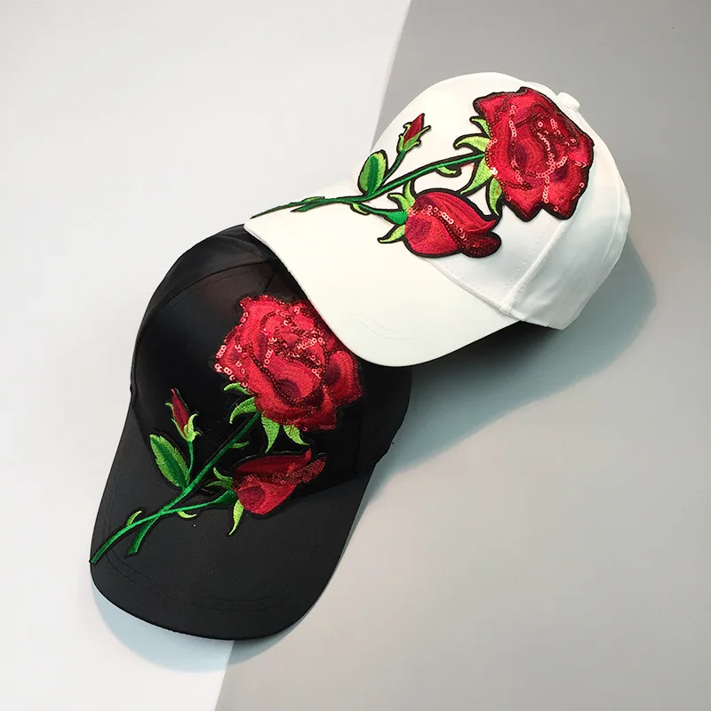 

Women's Cap Red Rose Flower Summer Snapback Dad Hat For Men Women Unisex fashion Style Baseball Cap Female Sun Club Party