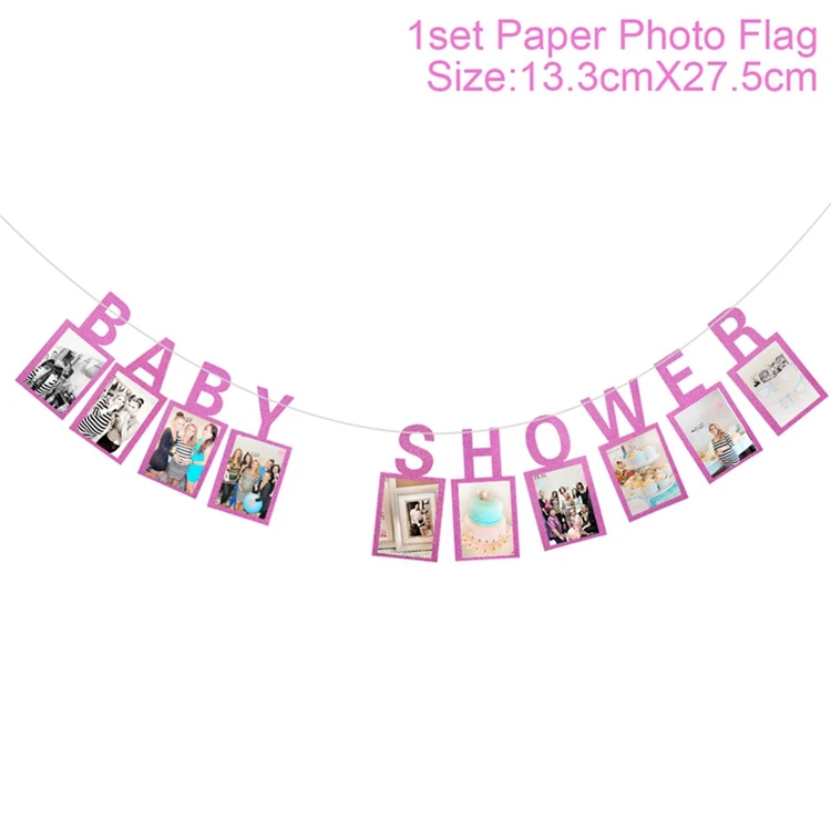 Воздушный шар баннер детский душ мальчик украшения детский душ девочка Декор его мальчик его девочка украшения вечерние принадлежности - Цвет: Baby shower pink