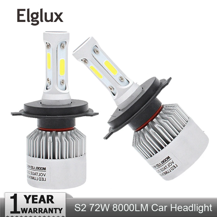 

Elglux NEW Arrivals 2Pcs Car Lights Bulbs LED H4 H7 9003 HB2 H11 LED H1 H3 H8 H9 880 9005 9006 H13 9004 9007 Auto Headlights