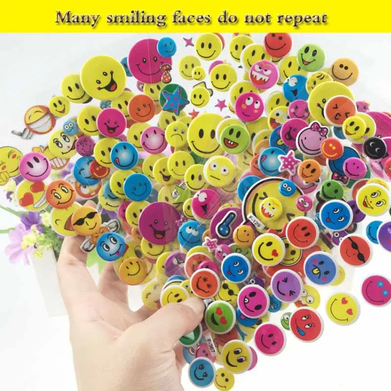 

5 Sheets Classic Toys Smile Sticker Smiley Face Self-Adhesive PVC Label for School Teacher Rewards Kids Toys for Children