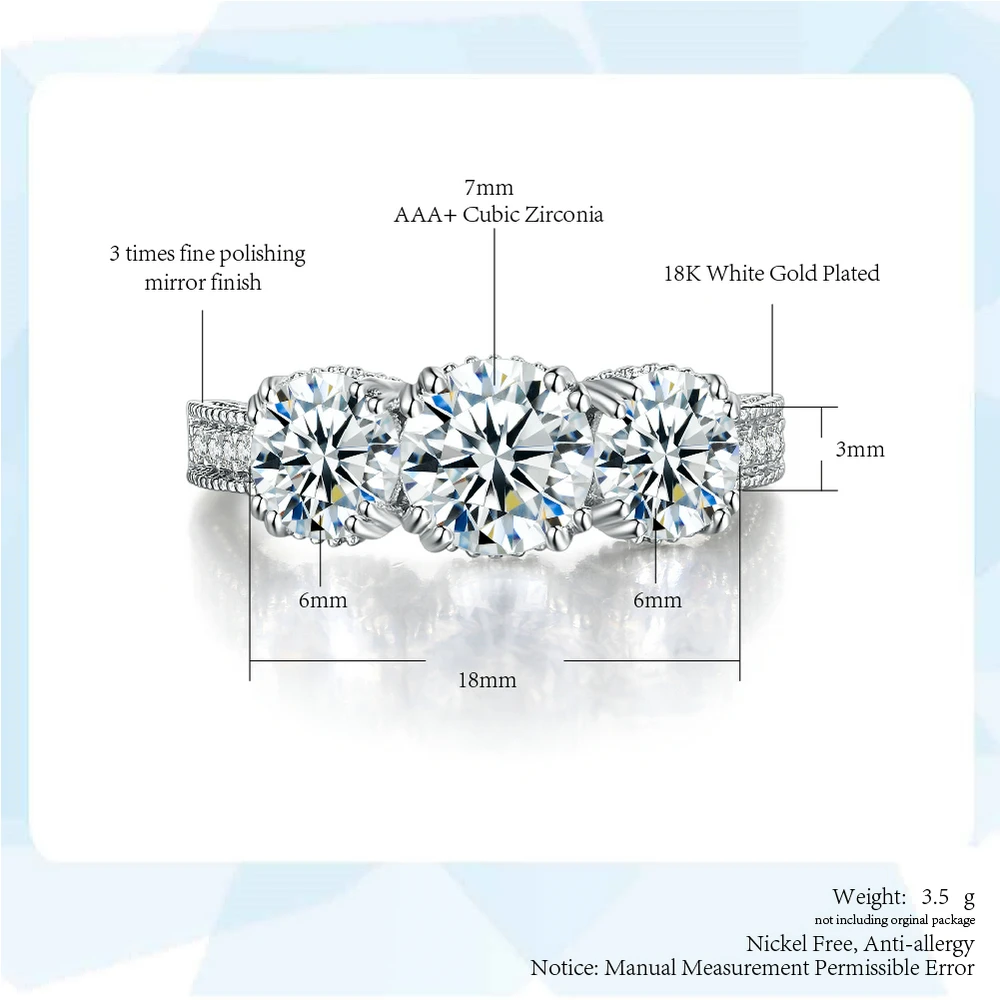 Double Fair Romantic Lovely Cubic Zirconia Crystal Rings For Women Wedding Engagement White Gold Color Ring Jewelry DFR497