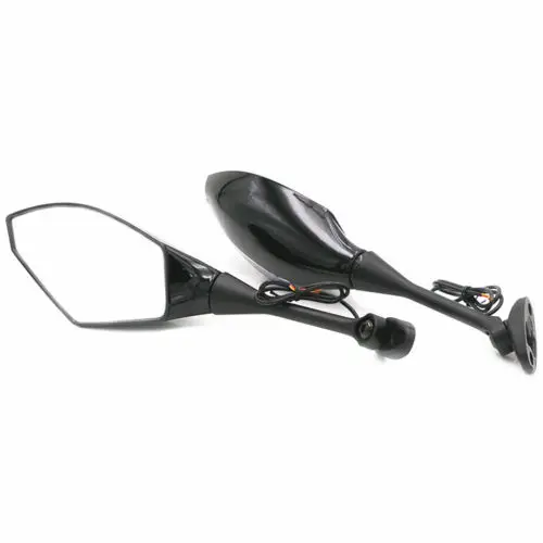 

Motorcycle Rearview Side Mirrors LED Turn Signals Indicator Amber Light Clear Lens For Honda CBR250R Yamaha FZ1 Suzuki GSX-R 600