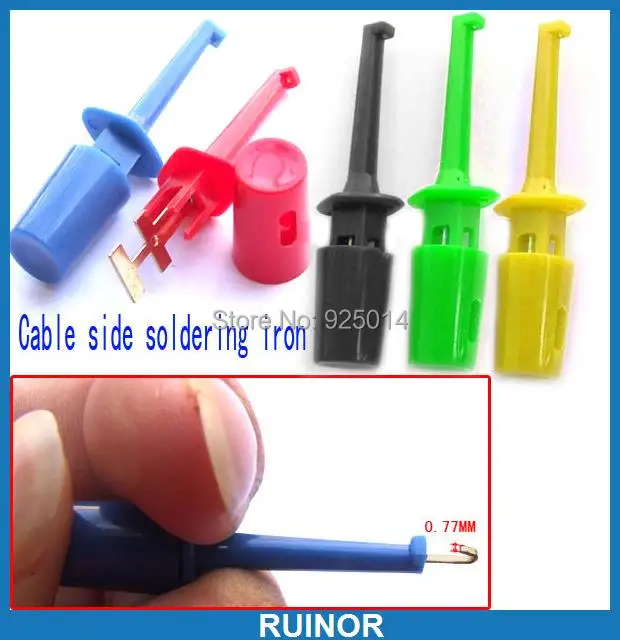 

100PCS 5 color Grabbers Probes IC SMT SMD Resistor current Test Hook Cables DIY