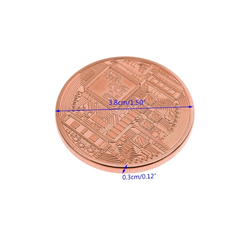 Новая позолоченная монета Биткойн из розового золота Коллекционная монета художественная коллекция подарок физическая монета коллекция Прямая