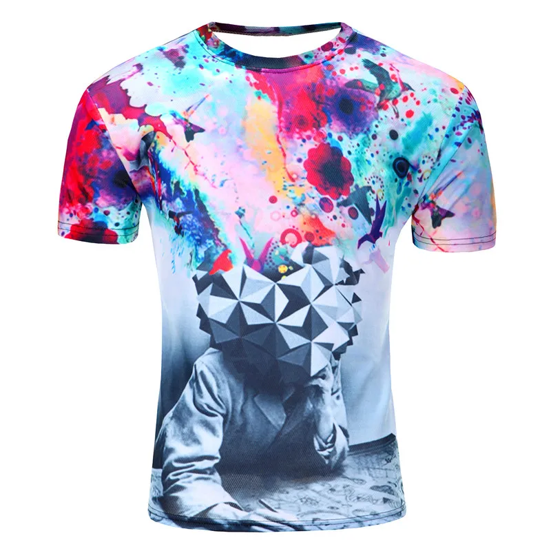 

2019 Palace Brain Cave Blossoms Big Trees And Flowers 3d Tshirt Man Short Sleeve Summer Tees Streatwear Tops M--4xl