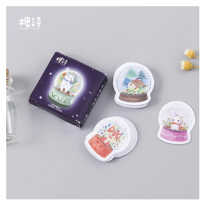 

45 Pcs/Set Various Cartoon Animals Paper Sticker Novelty Decoration DIY Handmade Arts Craft Sticker