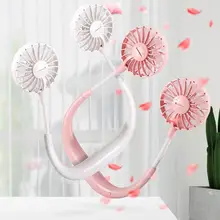 Hands-free шея полоса руки-свободно висящий USB Перезаряжаемый двойной вентилятор мини-вентилятор летний портативный Встроенный арома-вентилятор