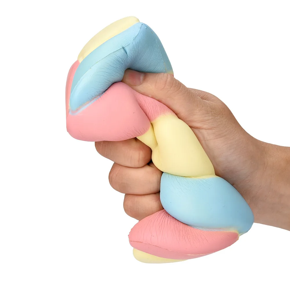 1 шт. Радужный Зефир Дизайн Забавный Squish антистресс игрушки 14,5 см Squishy Spun сахар Ароматические Squishy медленный рост Squeeze Toys # YL