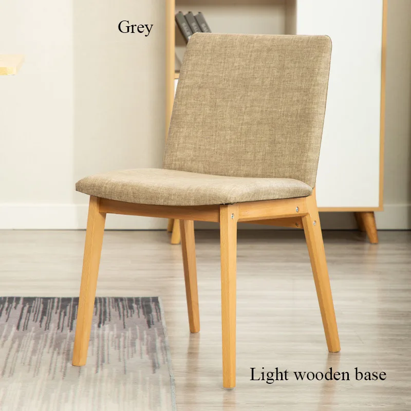 Nordic Home Furniture Minimalist Bedroom Study Chair Solid Wood Back Office Restaurant Meeting Coffee Hotel Dining Modern Chairs - Цвет: Wooden base Grey