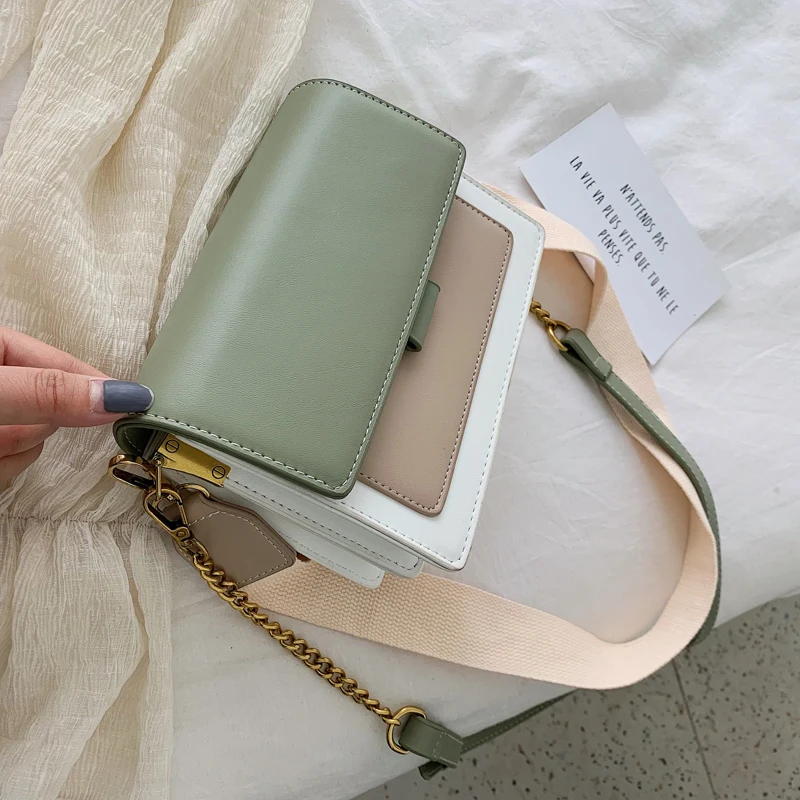 

Mini Leather Crossbody Bags For Women 2019 New Green Chain Shoulder Messenger Bag Lady Travel Purses and Handbags Cross Body Bag