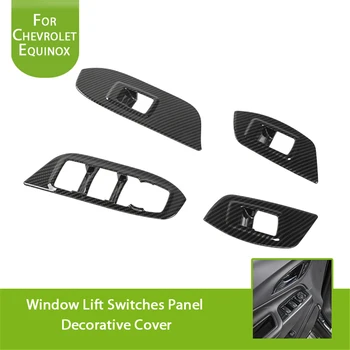 

Silver Glossy Carbon Fiber Grain Window Lift Switches Panel Decorative Cover Trim For Chevrolet Equinox 2017 2018 Accessories