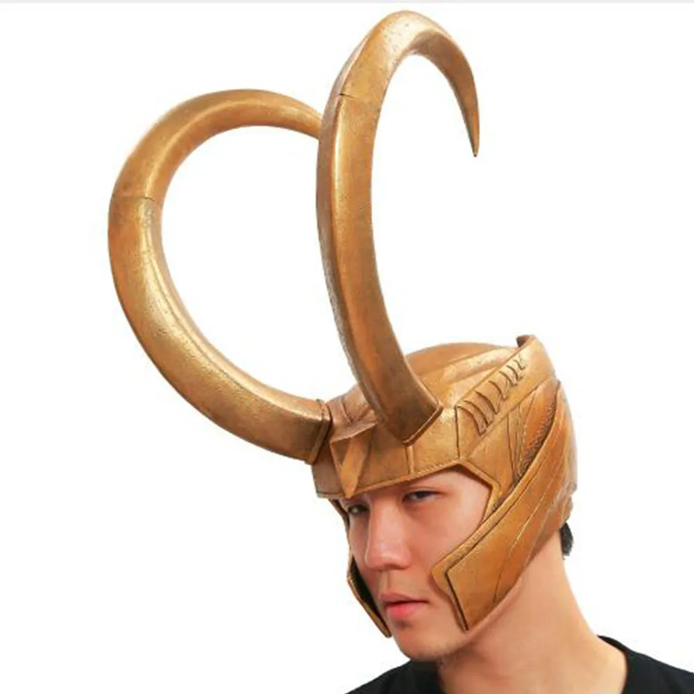 XCOSER Loki шлем Тор Локи Косплей Костюм Золотой из ПВХ маска на всю голову Хэллоуин