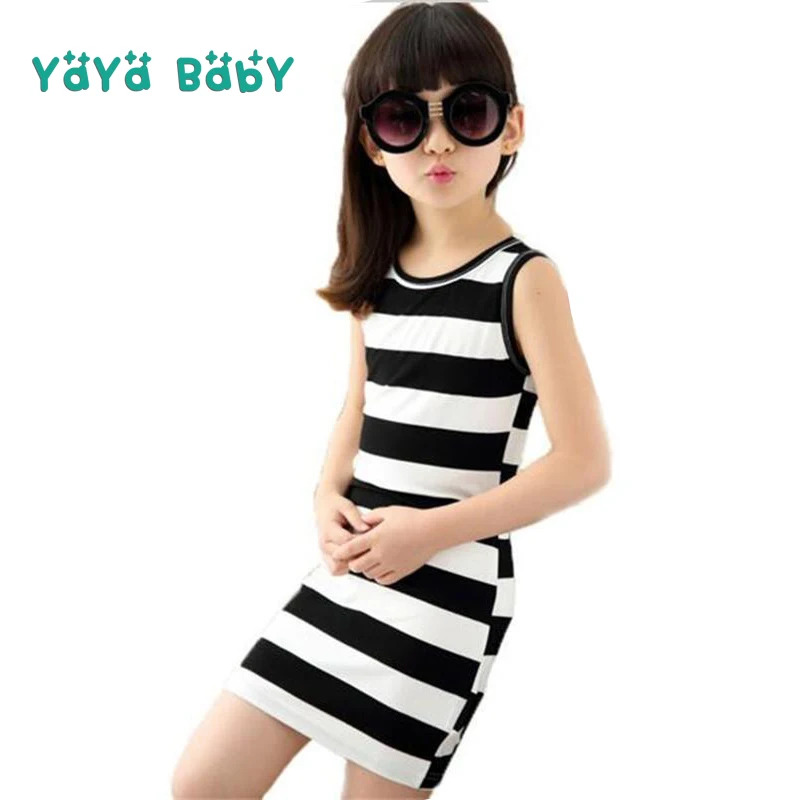 

2 3 4 5 6 7 8 9 10 11 12 Year Girls Clothes 2018 New Summer Kids Dresses for Girls Striped Cotton Children Teens Clothing