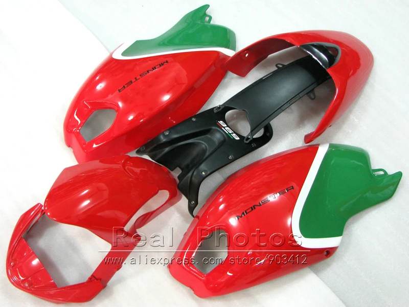 

Hot sale injection mold fairing kit for Ducati monster 969 red black green bodywork fairings set monster 969 HR75