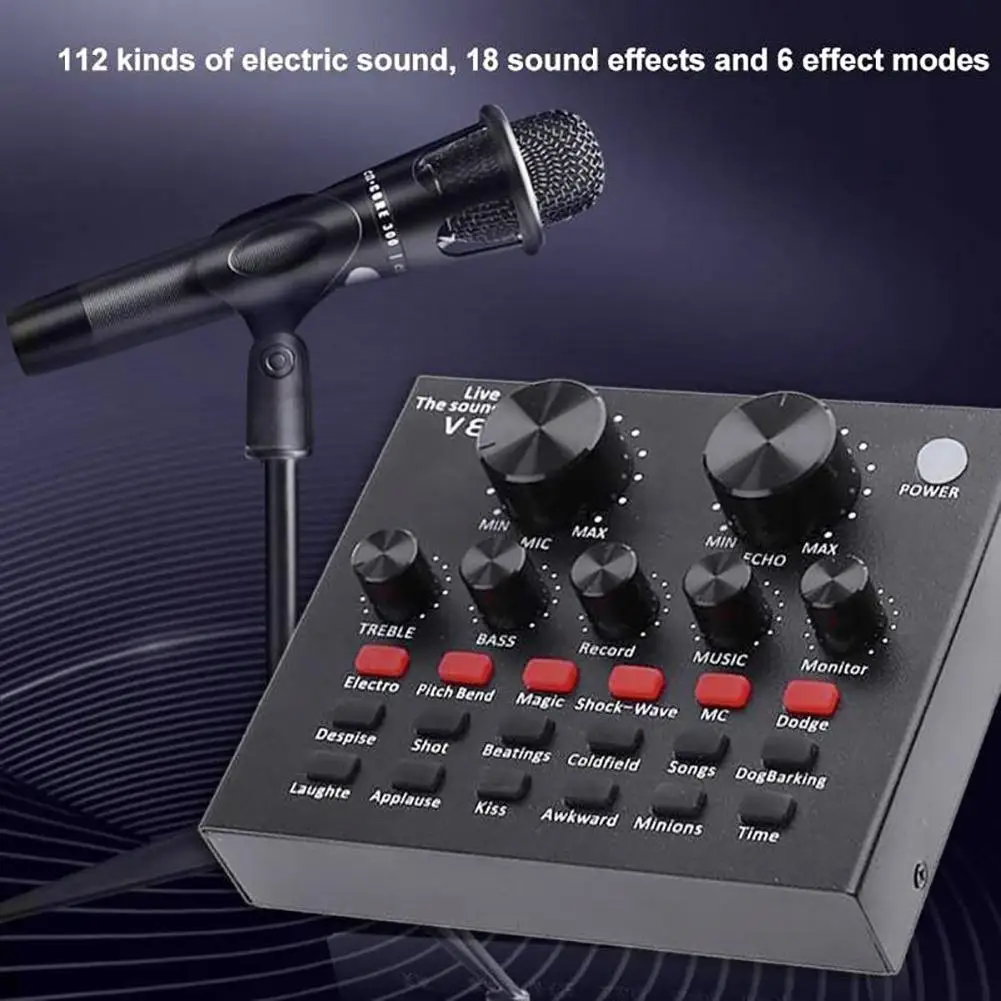 

2018 Audio USB Microphone K Song Live Broadcast Sound Card for Mobile Phone Tablet PC