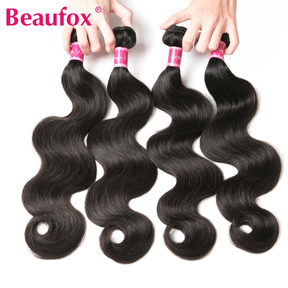 Beaufox Peruvian Body Wave Hair Weave Bundles 100% Human Hair Bundles Non-remy Hair Extension Can Buy 3 or 4 Bundles Together body-wave