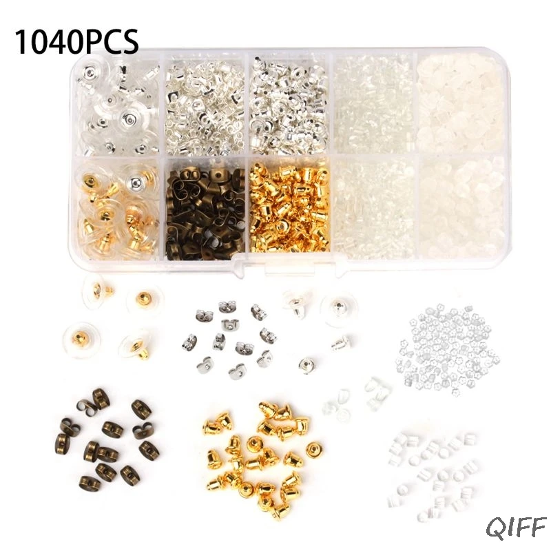 

Earring Backs 10 Styles Earring Back Clips shape earring backs Butterfly Metal Rubber Plastic Secure Earring Backs for Safety