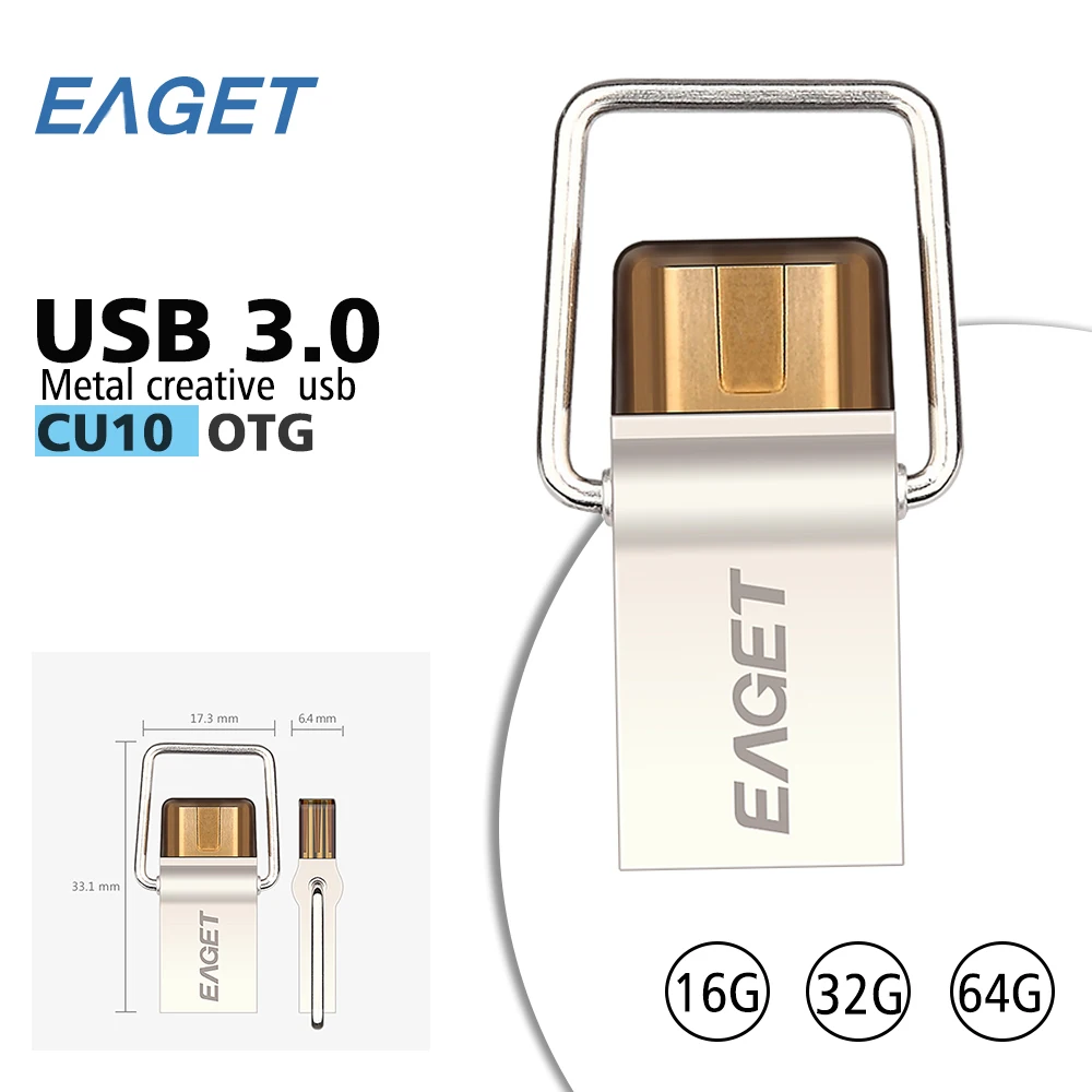 Authentic Eaget CU10 USB-C/USB 3.0 OTG Flash Drive (64GB)