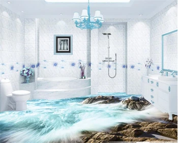 

beibehang Fashion indoor high-level home decoration wallpaper fantasy coast spray 3D stereo 3d flooring papel de parede tapety