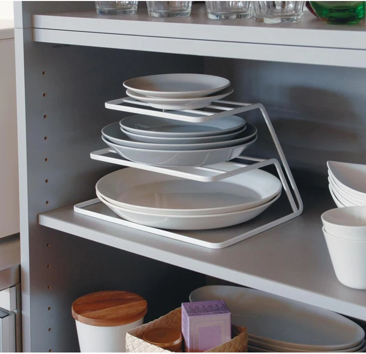  Top Cabinet Layered kitchen Dish Rack Iron Drain Rack 3-layer Plate Rack Dish Storage Shelf Kitchen