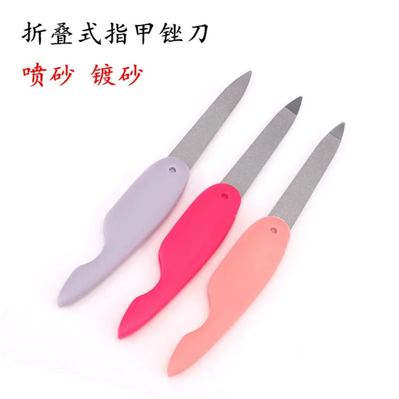 

2Pcs Cartoon Folding Nail File Metalic Stainless Steel Fold Purple Cuticle Lime A Professionel Tool Files Random Color