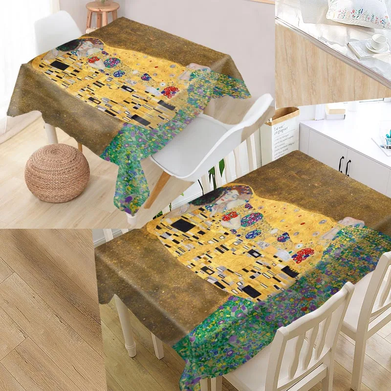 Shunqian Custom gustav klimt Tablecloth Square /Rectangular Tablecloth For Wedding Table Cloth Cove