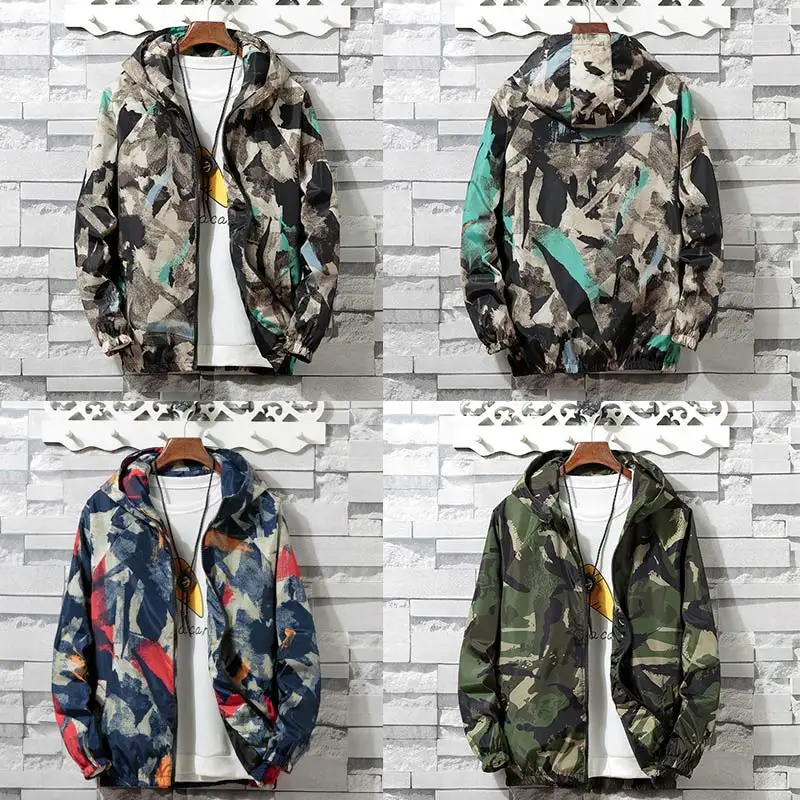 Fashion Men Jacket Coats Male Causal Hooded Camouflage Jacket Thin Windbreaker Zipper Outwear Spring Autumn Bomber Jackets Men Fashion Men Jacket Coats Male Causal Hooded Camouflage Jacket Thin Windbreaker Zipper Outwear Spring Autumn Bomber Jackets Men