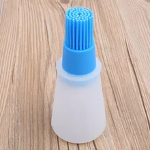 Barbecue brush high temperature oil brush food grade silicone baking tools barbecue oil bottle brush kitchen brush plastic kitchen cooking oil brush bottle for barbecue frying orange