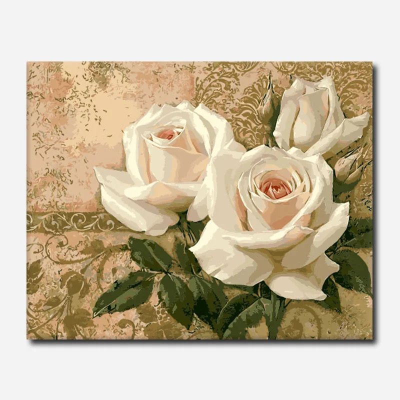 

Red Flower Picture By Numbers Modern Rose DIY Painting Handwork On Canvas Lavender Oil Painting Coloring Home Decor