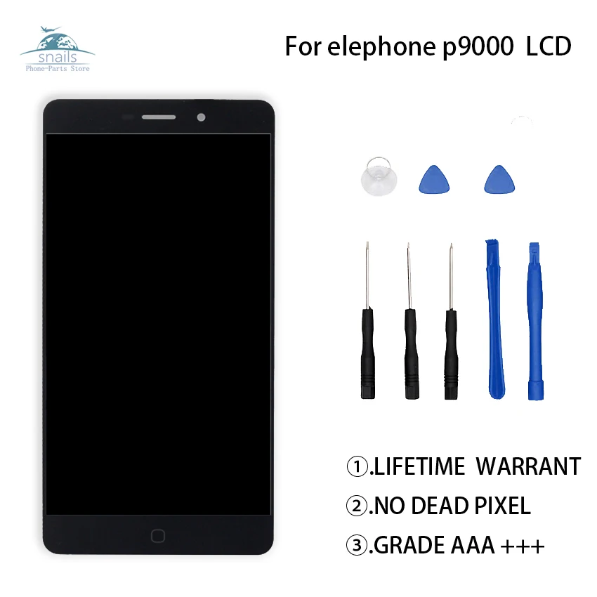 

For Elephone P9000 LCD Display Touch Screen Digitizer Assmbly For Elephone P9000 Display Screen LCD Free Tools