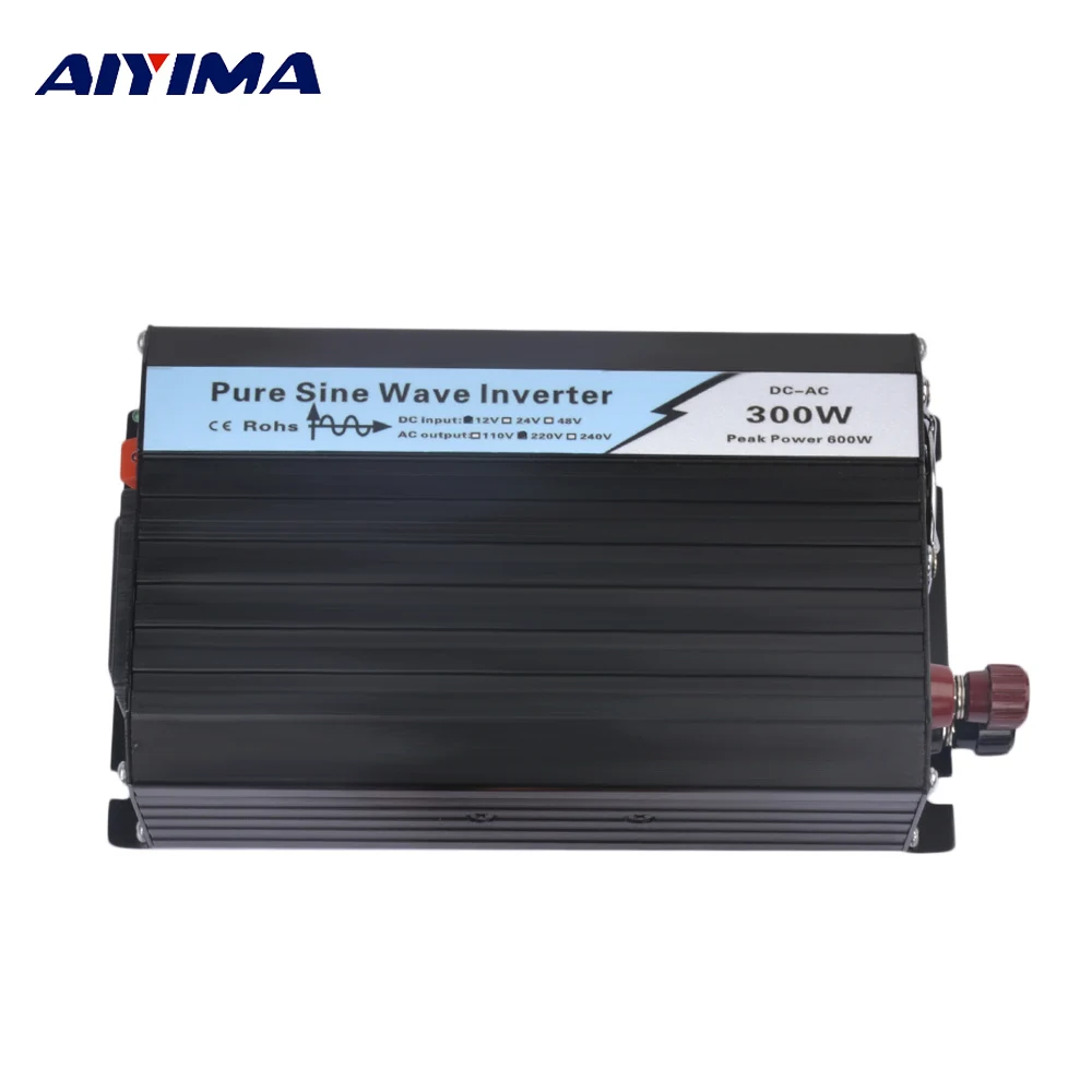 

AIYIMA 1Pc 300W Pure Sine Wave Solar Power Inverter DC 12V/24V To AC 220V 50HZ OFF Grid Inverter For Solar System Car Invertor