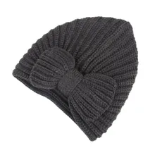 Для женщин Бежевый beanie вязаные шапки шапочки бантом Вязание кашемир утепленная одежда зимняя шапка зимние шапки для