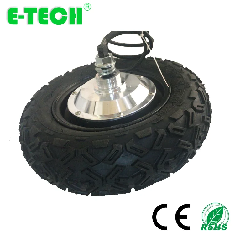 Top Hot sale 10 inch single shaft  dual shaft  pneumatic tyre geared 48V conversion kit electric wheel motor 2