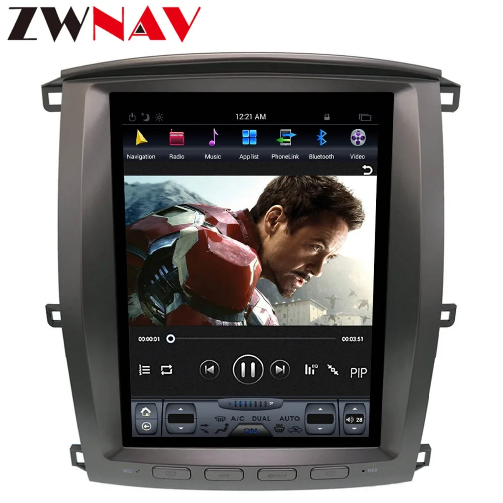  Free DVR&cam Tesla style Android 7.1 Car dvd Multimedia Player unit for Toyota land cruiser lc100 2