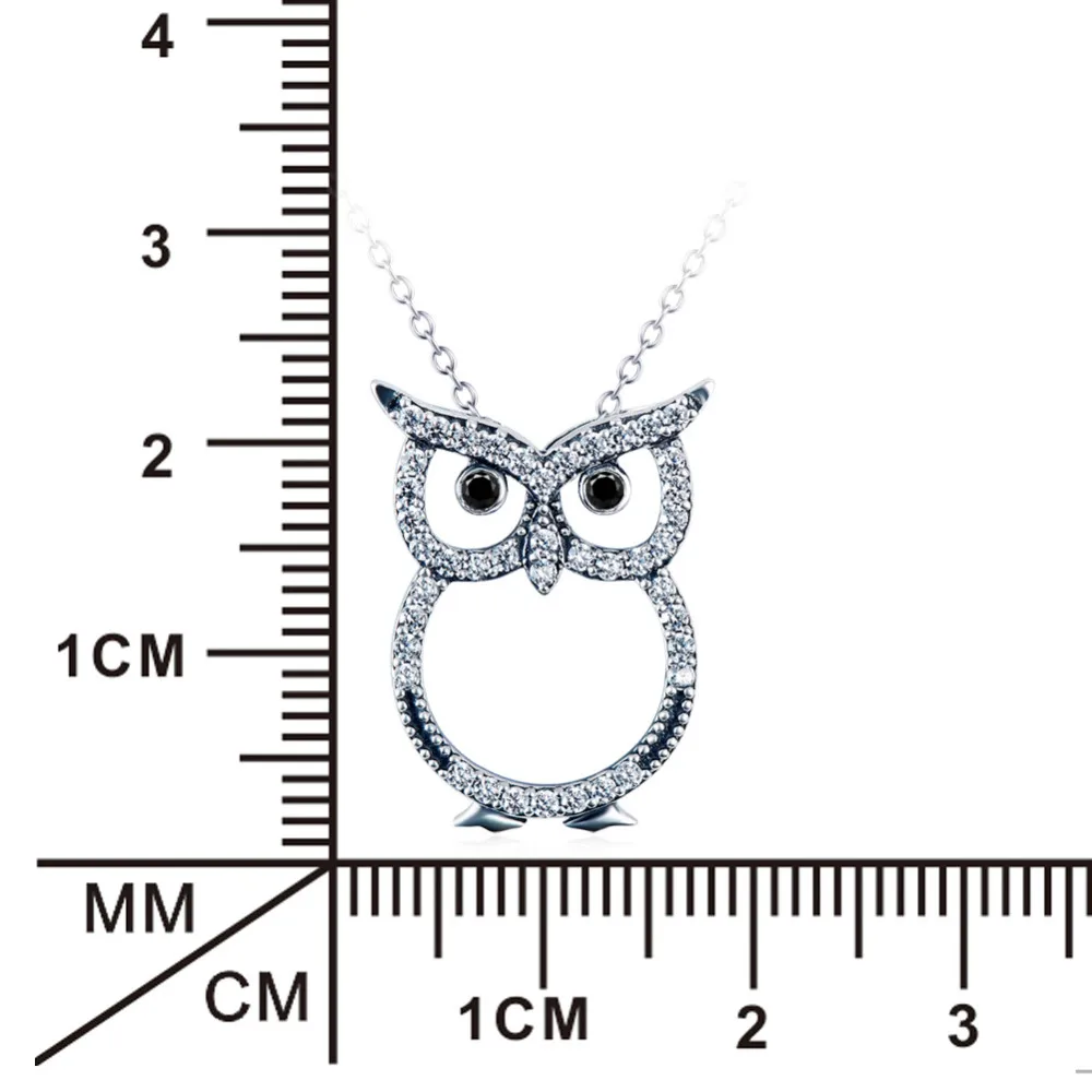 Цепочки и ожерелья 925 стерлингов Серебряные ювелирные изделия Сладкий Кристалл CZ животных Сова Подвески Цепочки и ожерелья s best друг