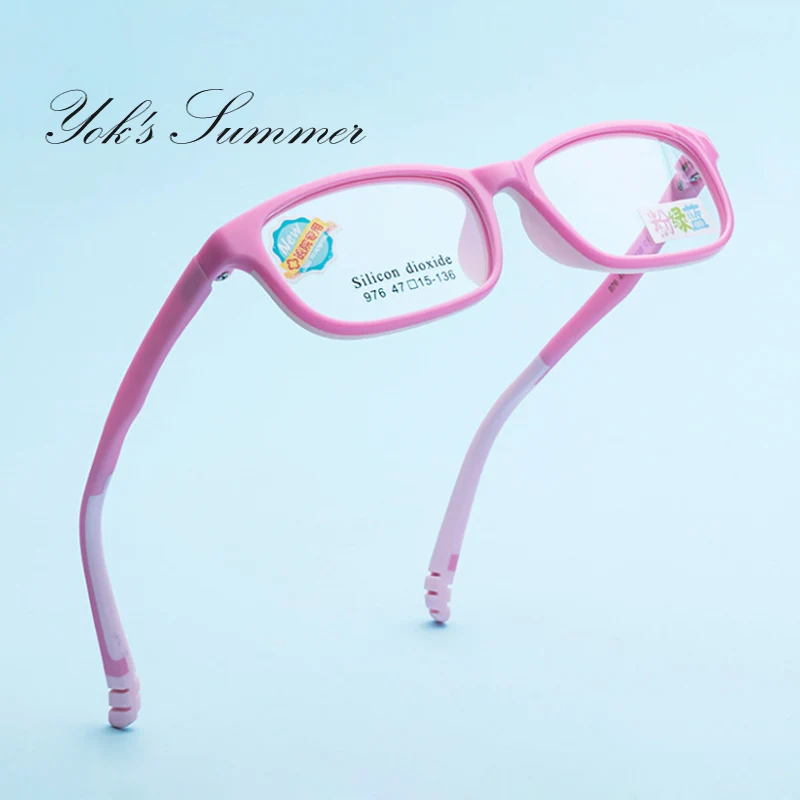 

YOK'S Rectangle Kids TR90 Silicone Optical Glasses Frame Child Student Double Layer Prescription Amblyopia Myopia Eyewear C1280